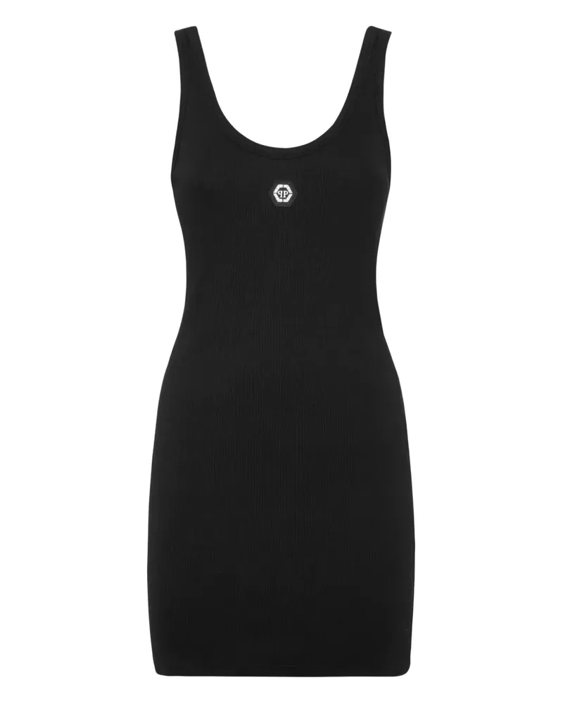 Philipp Plein Kleid mit Logo - Schwarz Schwarz