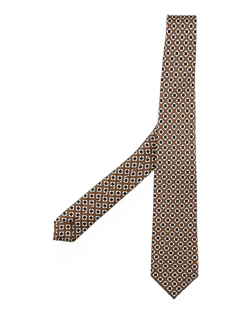 Kiton Krawatte mit geometrischem Print - Braun Braun