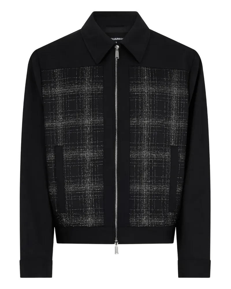 Dsquared2 Bomberjacke mit Evening Check - Schwarz Schwarz