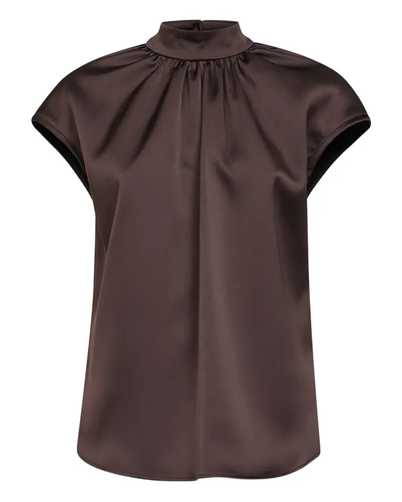 Blanca gathered-collar top - Braun Braun