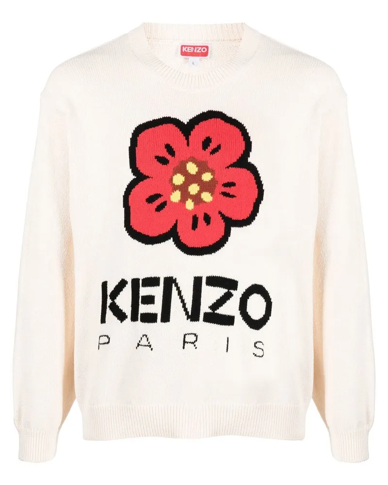 Kenzo Gestrickter Pullover mit Blume - Nude Nude