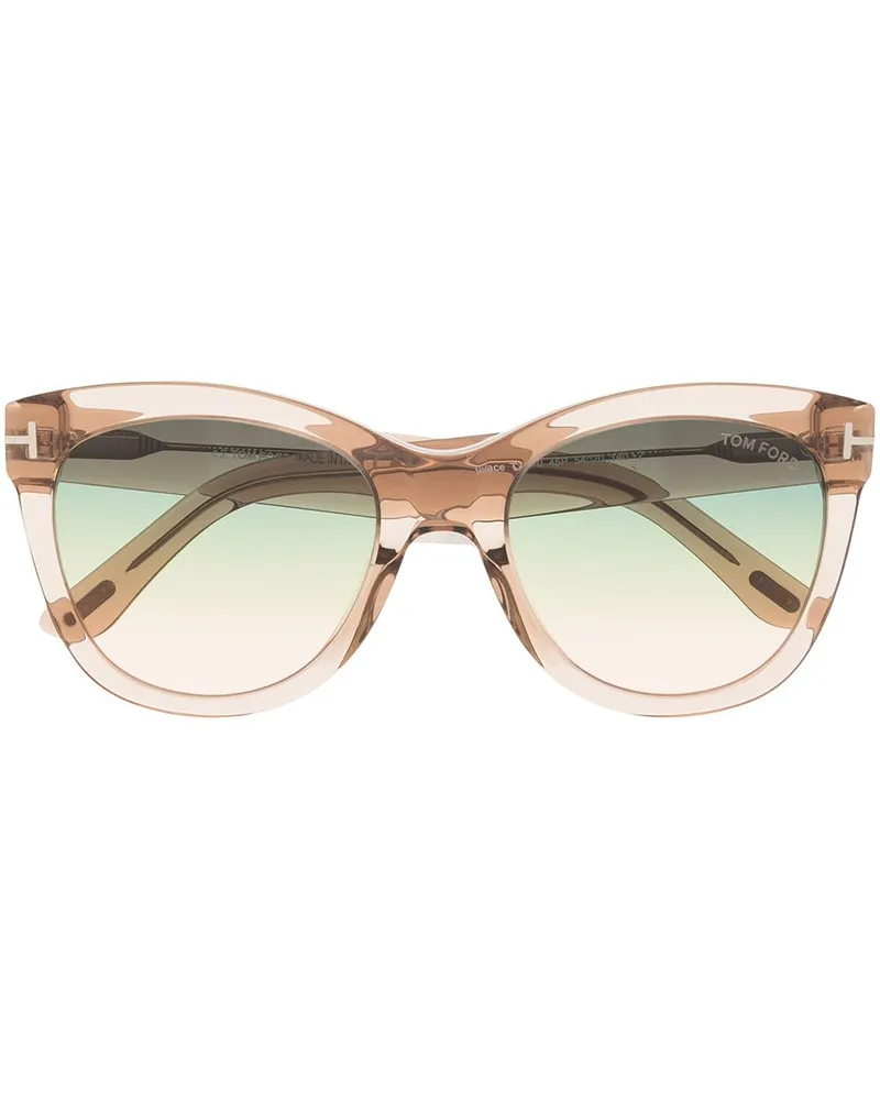 Tom Ford Sonnenbrille mit breitem Gestell - Braun Braun