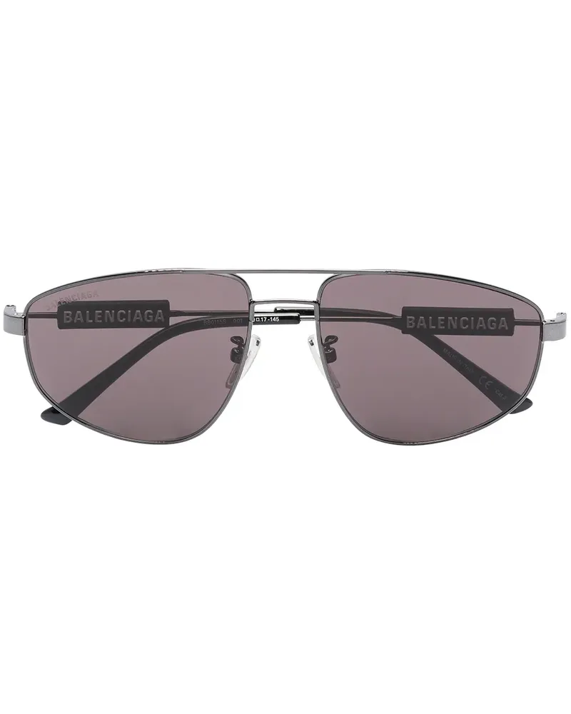 Balenciaga Pilotenbrille mit Doppelsteg - Schwarz Schwarz