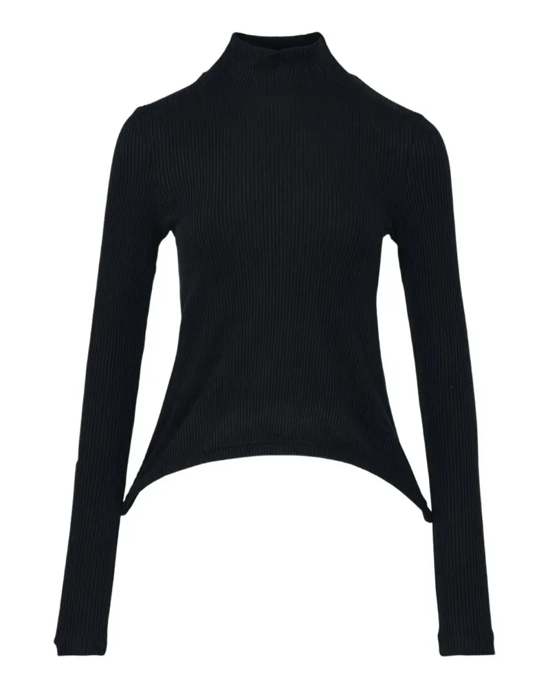Melitta Baumeister Asymmetrischer Strickpullover - Schwarz Schwarz