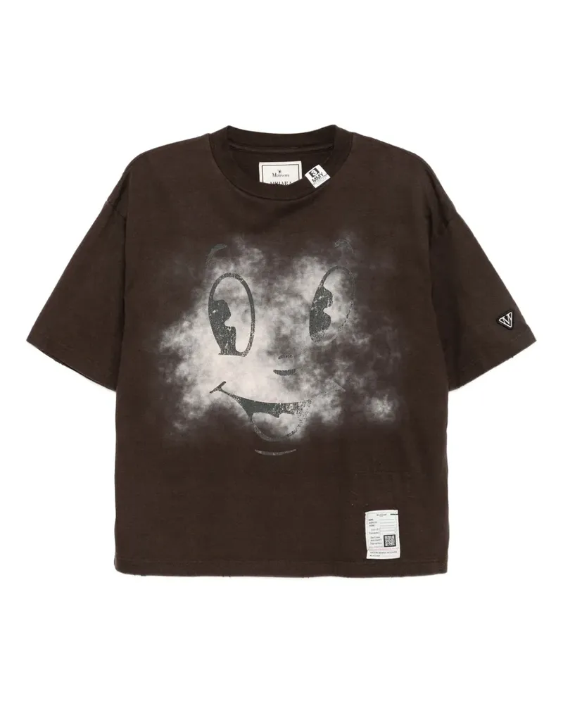 MIHARAYASUHIRO T-Shirt mit grafischem Print - Braun Braun