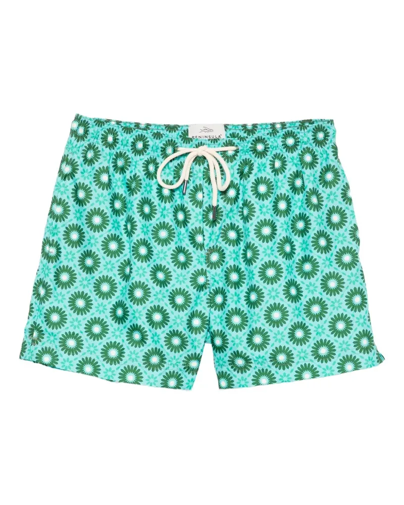 PENINSULA Badeshorts mit Blumen-Print - Grün Grün