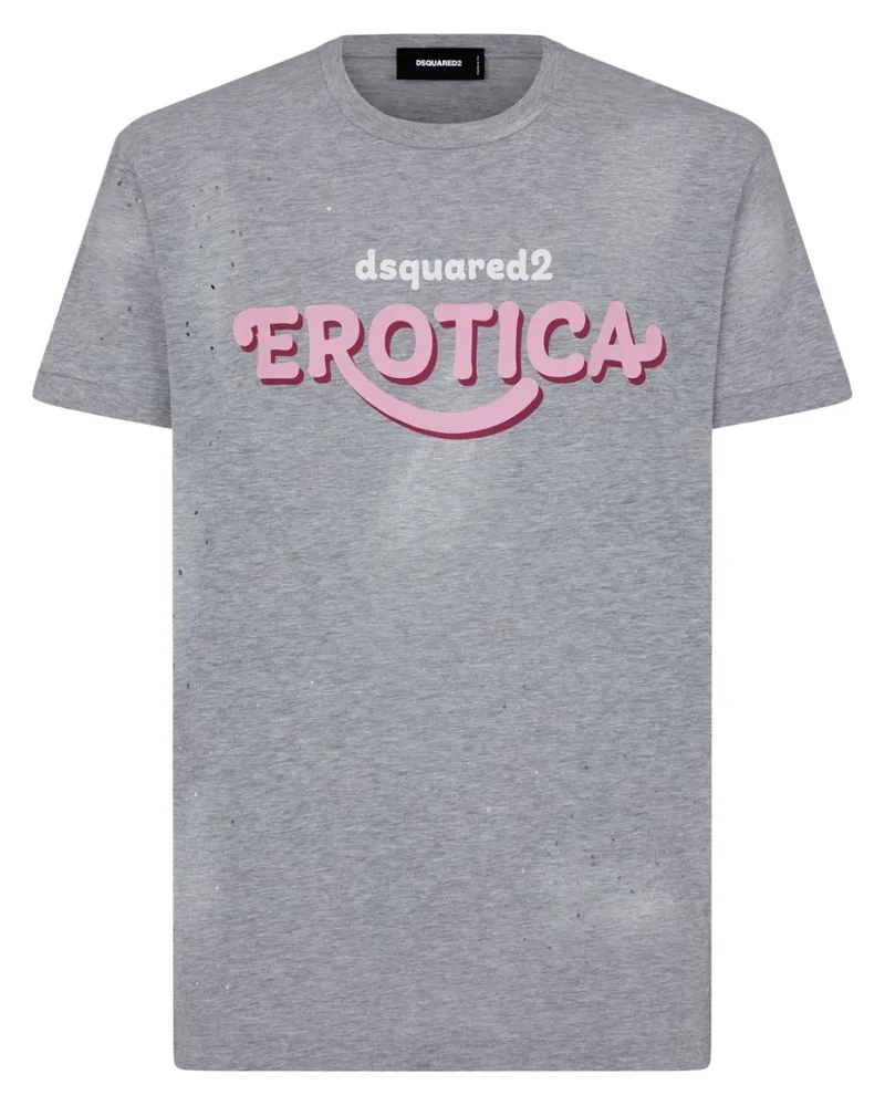 Dsquared2 T-Shirt mit "Erotica"-Print - Grau Grau