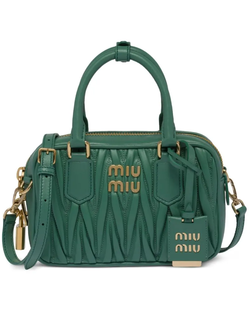 Miu Miu Mini-Tasche aus Leder Grün