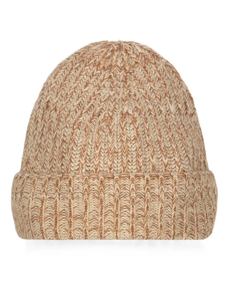 Malo ribbed-knit cashmere beanie hat - Nude Nude