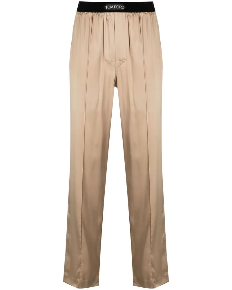 Tom Ford Pyjama-Hose mit Logo-Bund - Nude Nude