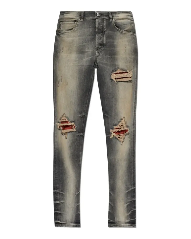 Amiri distressed patchwork jeans - Grau Grau