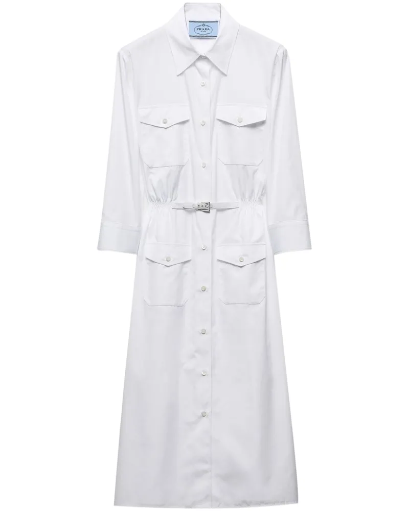 Prada Hemdkleid aus Popeline - Weiß Weiß