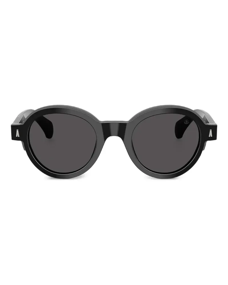 Moncler Sonnenbrille mit rundem Gestell - Schwarz Schwarz