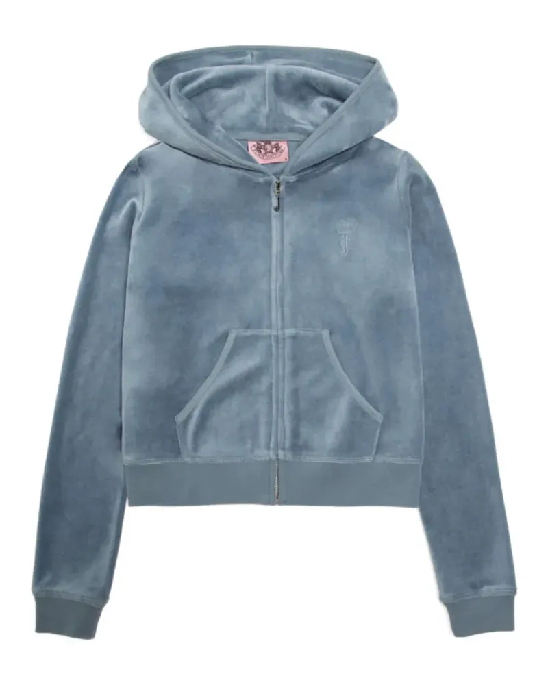 Juicy Couture Heritage Hoodie aus Velours - Blau Blau