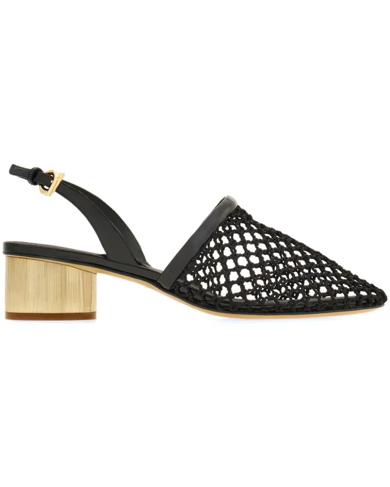 Ferragamo Slingback-Mules aus Mesh 40mm - Schwarz Schwarz