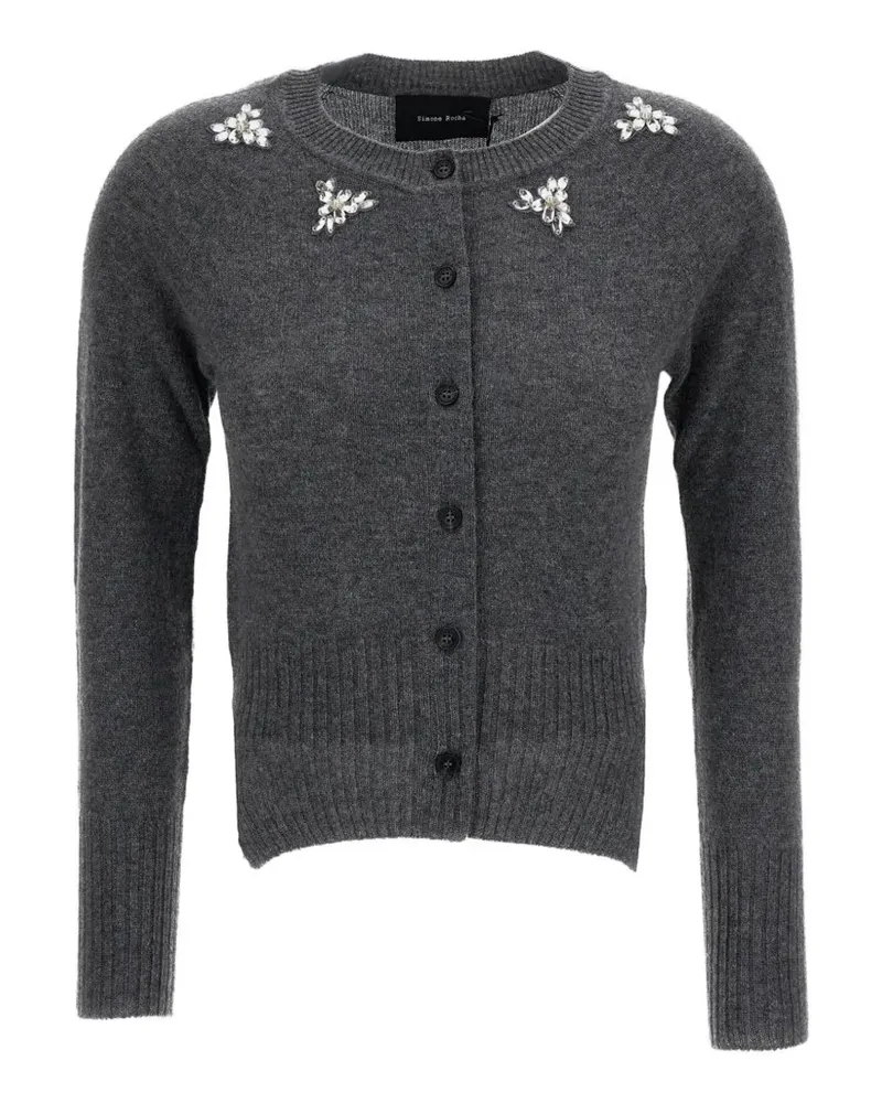 Simone Rocha faux-pearl crystal-embellished cardigan - Grau Grau