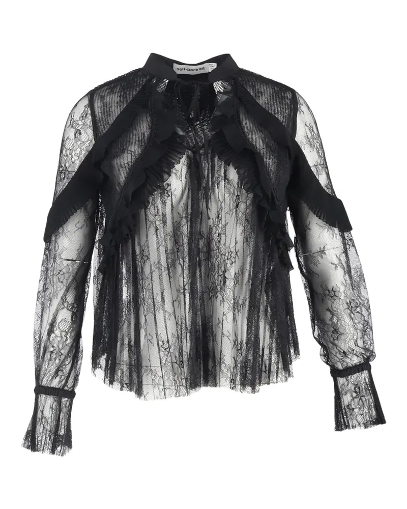 Self-Portrait Bluse aus Spitze - Schwarz Schwarz