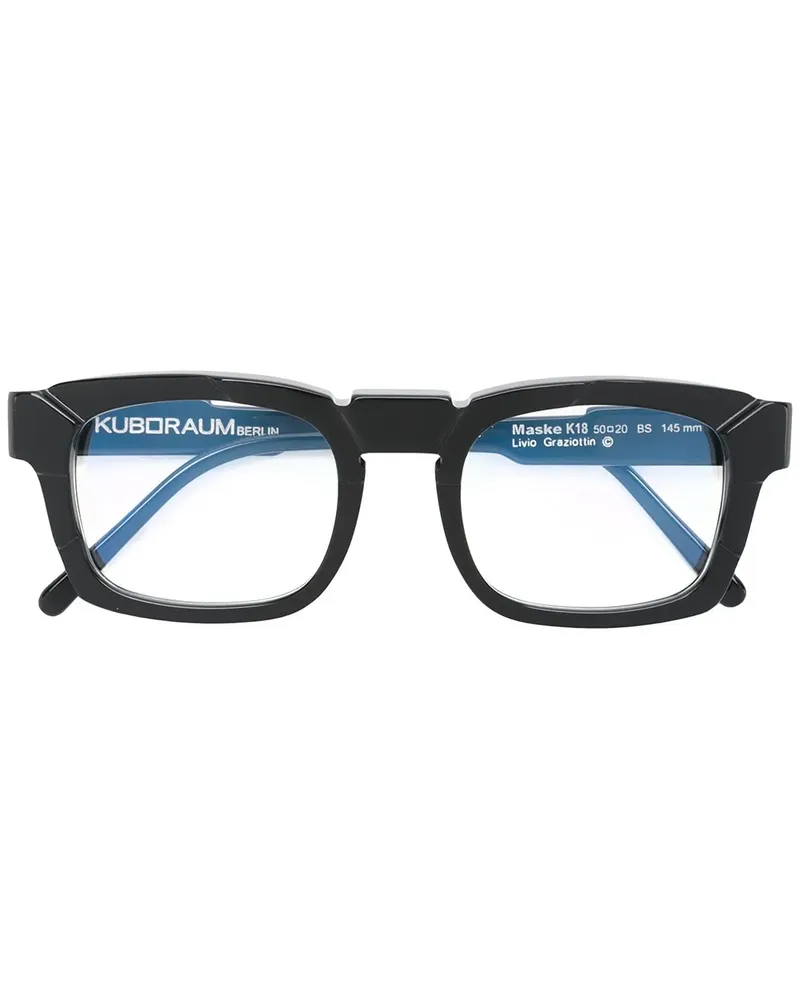 KUBORAUM Brille mit quadratischem Gestell - Schwarz Schwarz