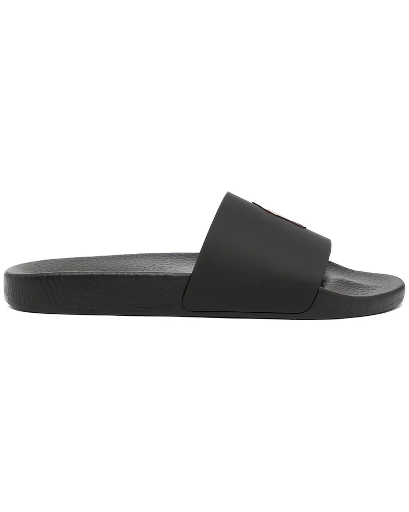 Ralph Lauren Polo Pony Pantoletten - Schwarz Schwarz