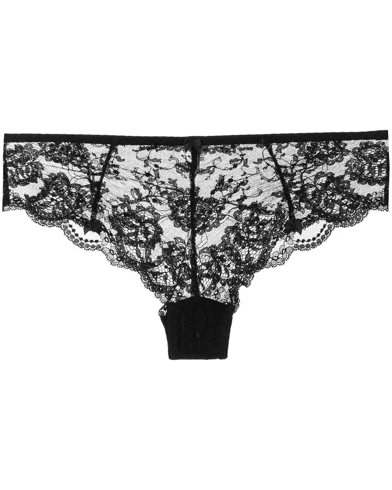 Gilda & Pearl Rita Tanga mit Spitzenmuster - Schwarz Schwarz