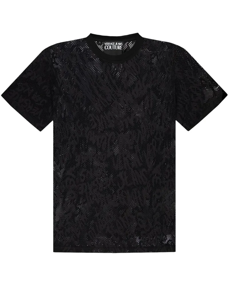 Versace Jeans T-Shirt mit rundem Ausschnitt Schwarz
