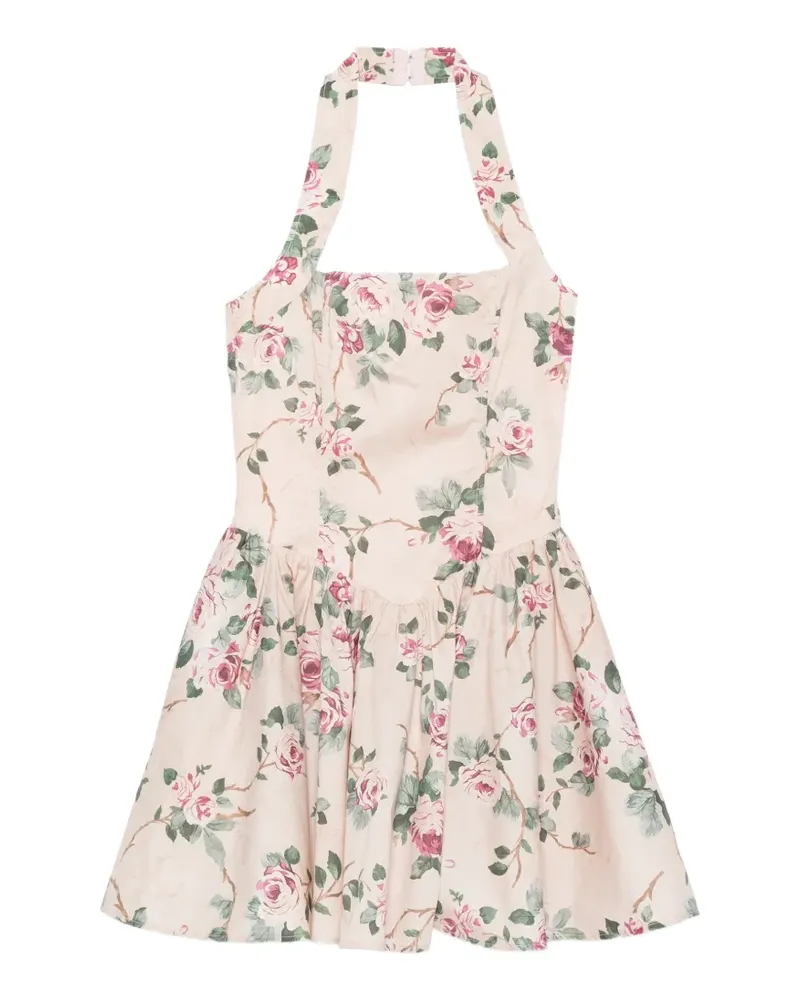 Aniye By floral-pattern midi dress - Nude Nude