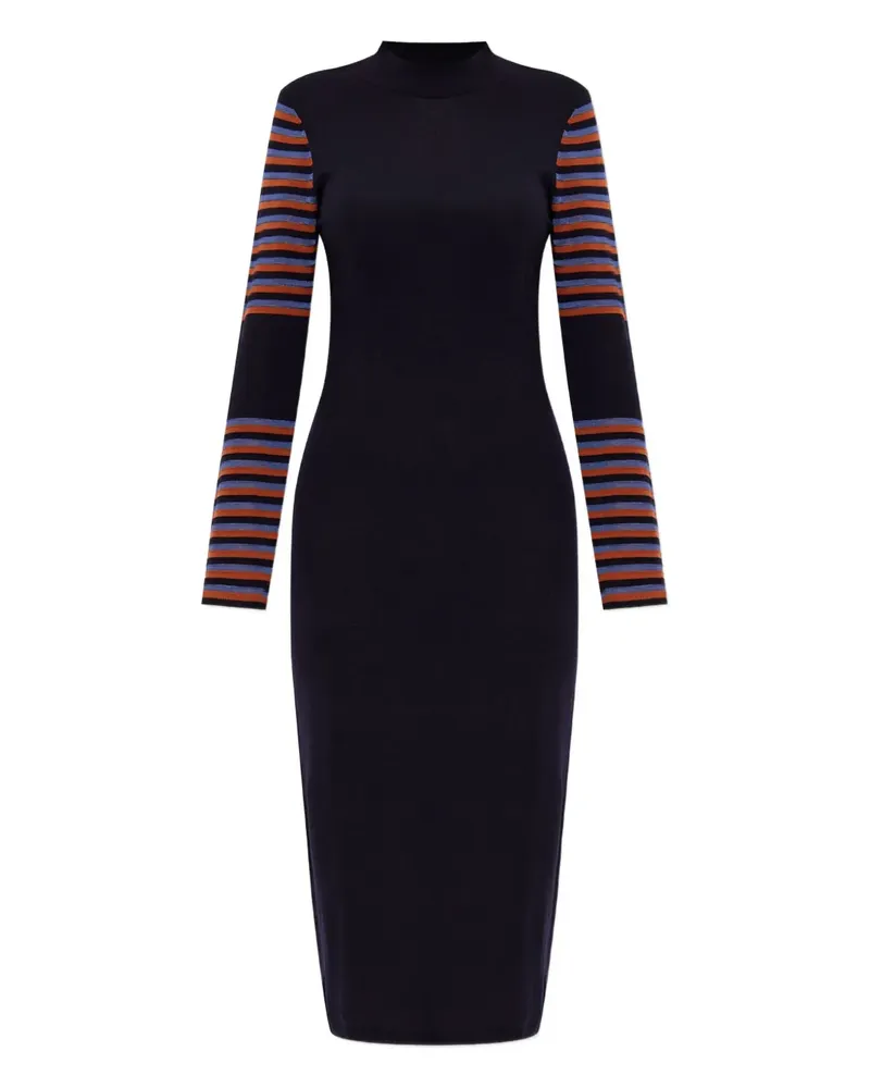 Paul Smith Gestreiftes Midikleid - Schwarz Schwarz