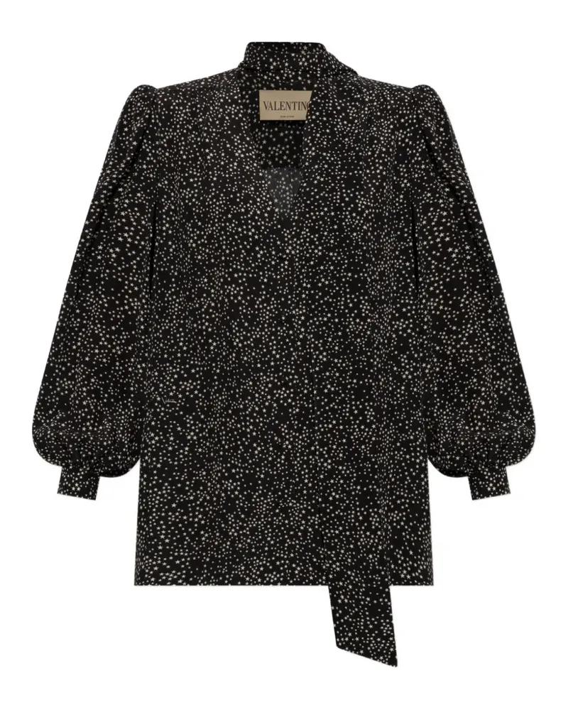 Valentino Garavani Seidenhemd mit Stern-Print - Schwarz Schwarz