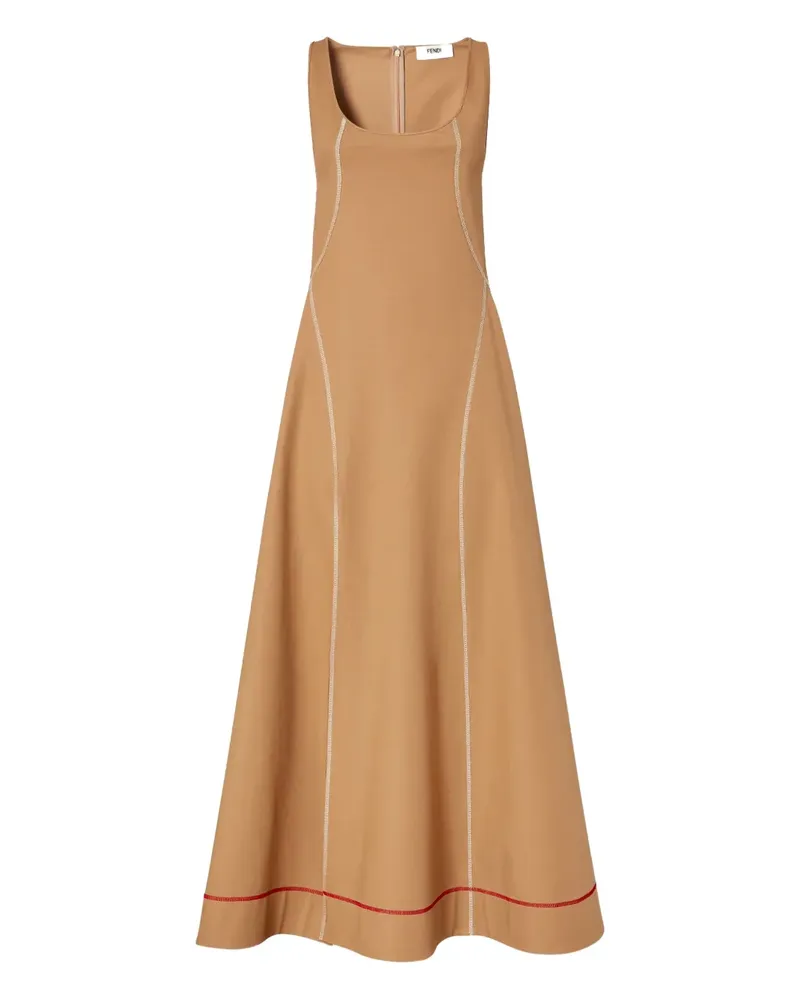 Fendi Maxikleid mit Nahtdetail - Nude Nude