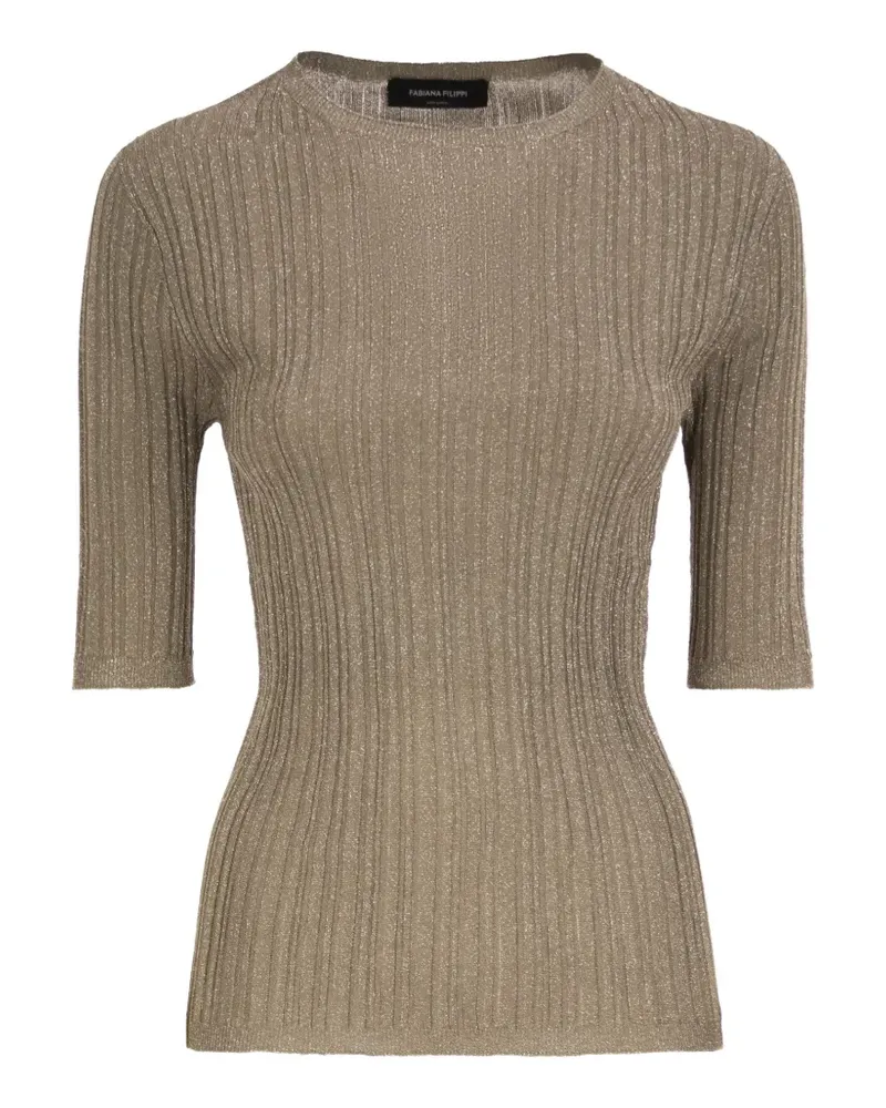 Fabiana Filippi T-Shirt aus geripptem Strick - Nude Nude
