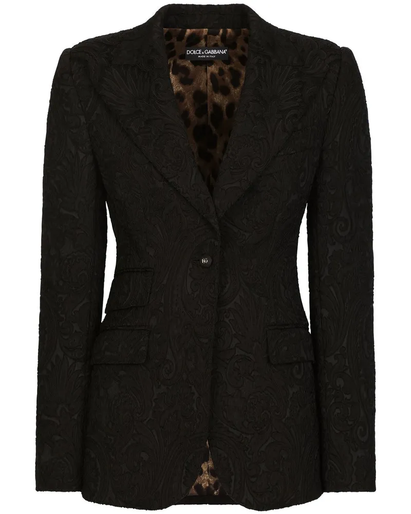 Dolce & Gabbana Einreihiger Turlington Blazer - Schwarz Schwarz