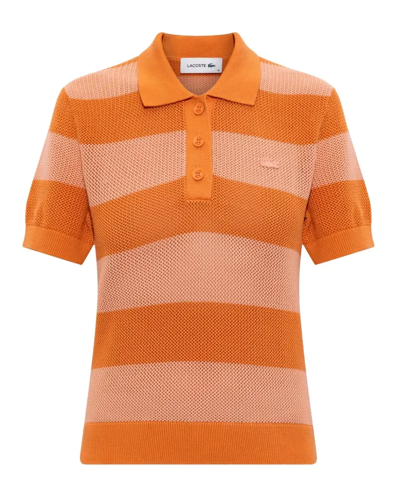 Lacoste striped knit polo shirt - Orange Orange