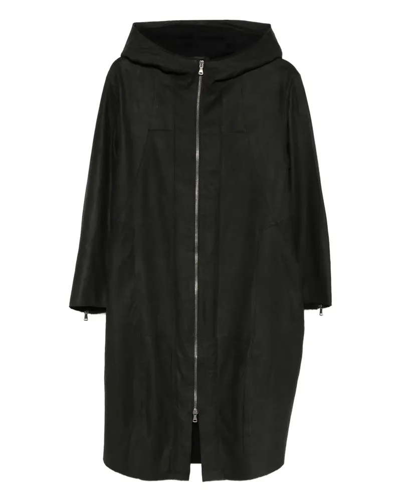 TRANSIT hooded zip coat - Schwarz Schwarz