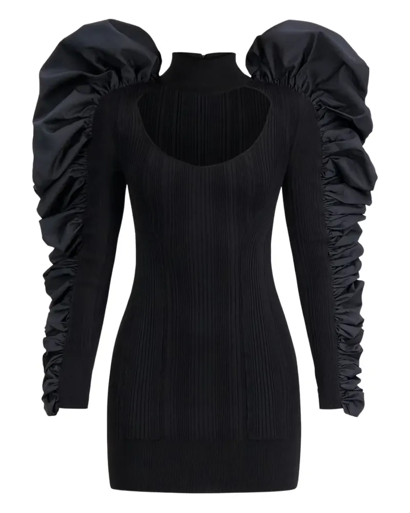 Hervé Léger ruffled cut-out mini dress - Schwarz Schwarz