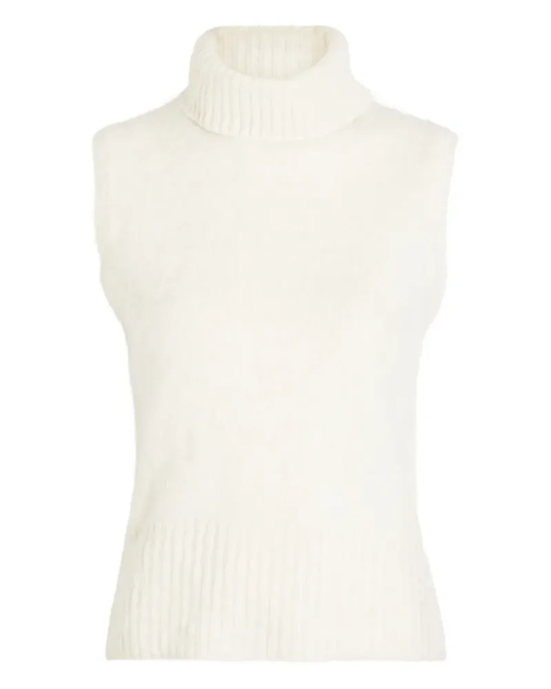 Veronica Beard Mazzy roll-neck sleeveless vest - Weiß Weiß