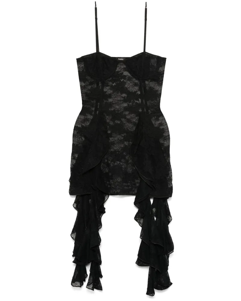 Oséree Volante Minikleid - Schwarz Schwarz