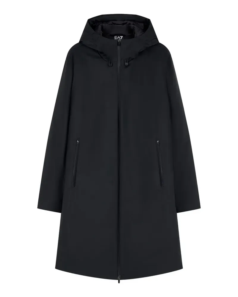 EA7 hooded zip-up coat - Schwarz Schwarz