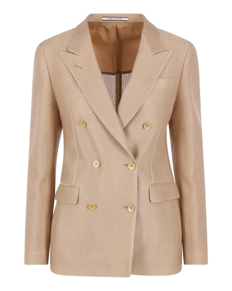 Tagliatore double-breasted peak-lapels blazer - Nude Nude