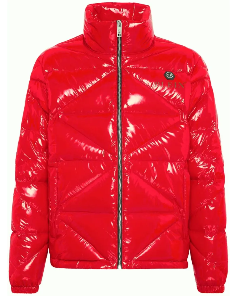 Philipp Plein Gefütterte Jacke mit Glanzoptik - Rot Rot
