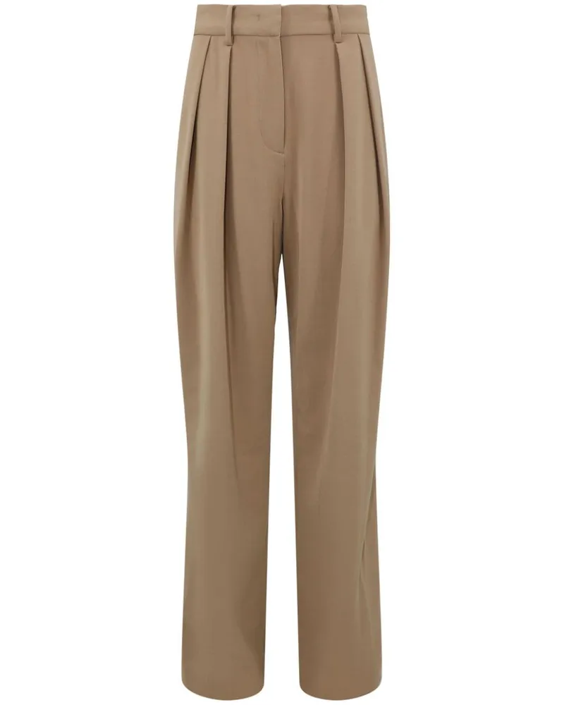 STAUD Weite Bundfaltenhose - Braun Braun