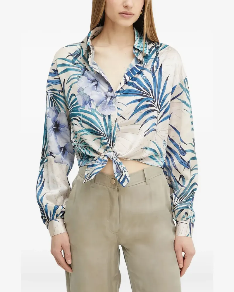 Guess Hemd mit Blatt-Print - Blau Blau