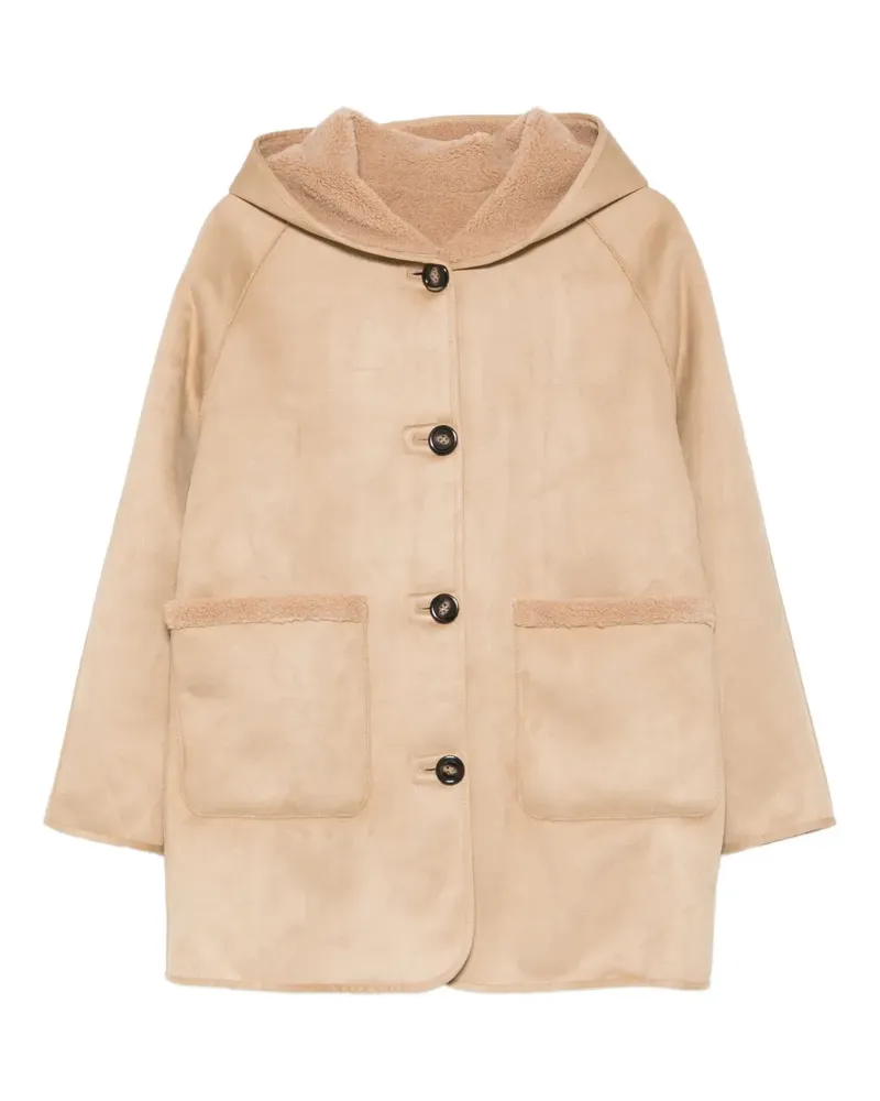 MARELLA hooded faux-shearling coat - Braun Braun
