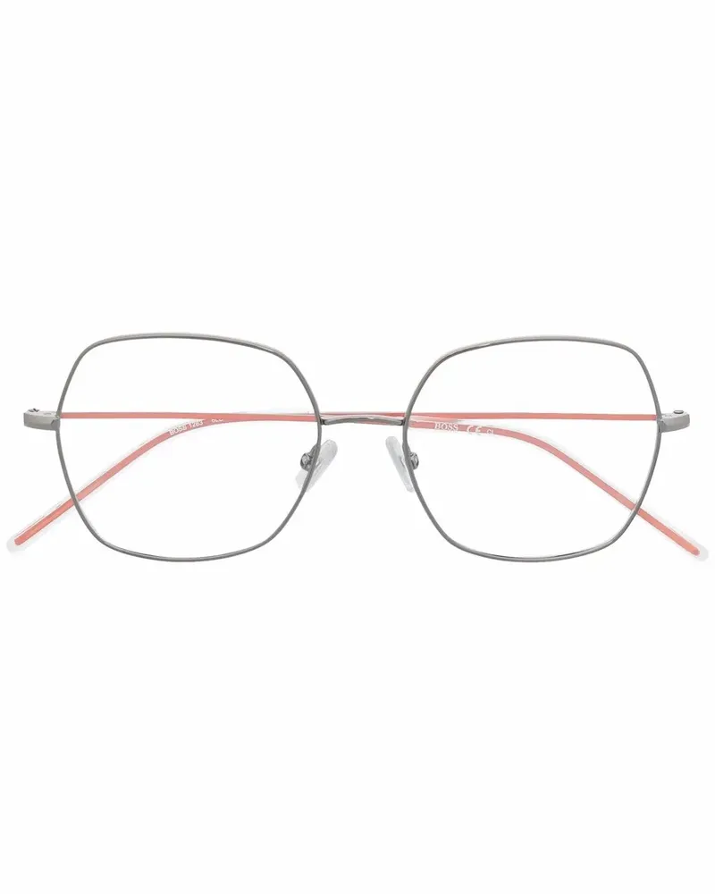 HUGO BOSS Brille mit Oversized-Gestell - Silber Silber