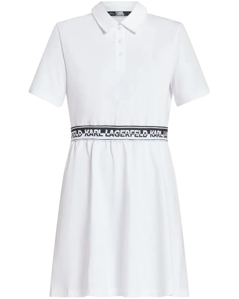 Karl Lagerfeld Hemdkleid mit Logo-Bund - Weiß Weiß