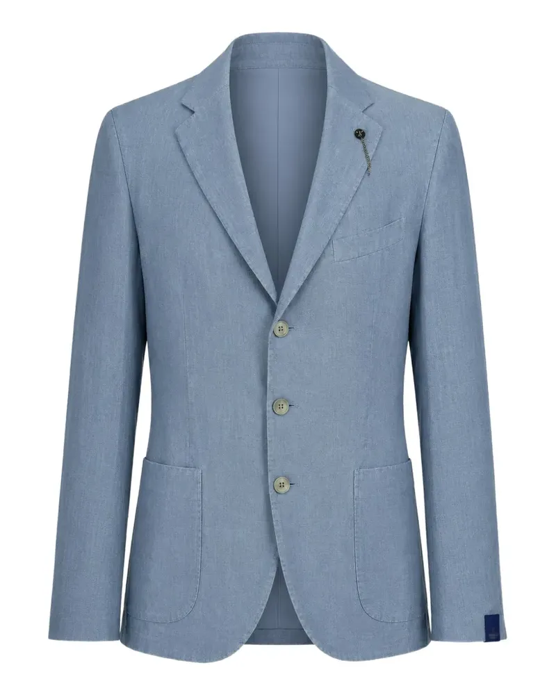 Biagio Santaniello single-breasted notched-lapels blazer - Blau Blau