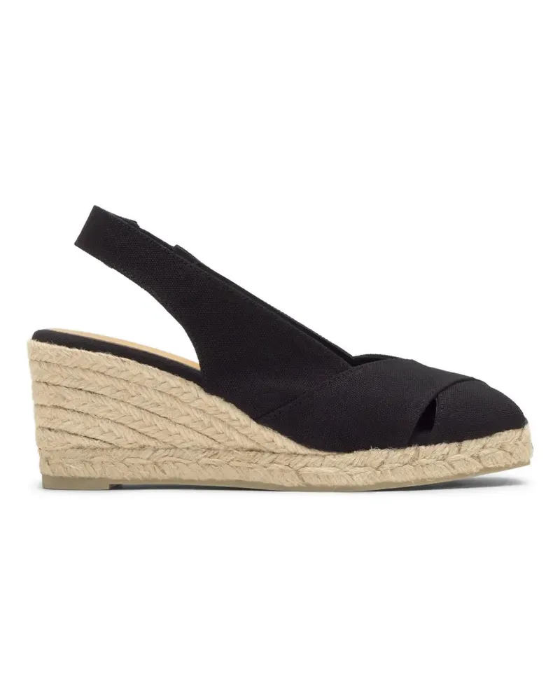 Castañer Diana Espadrilles mit Peeptoe - Schwarz Schwarz