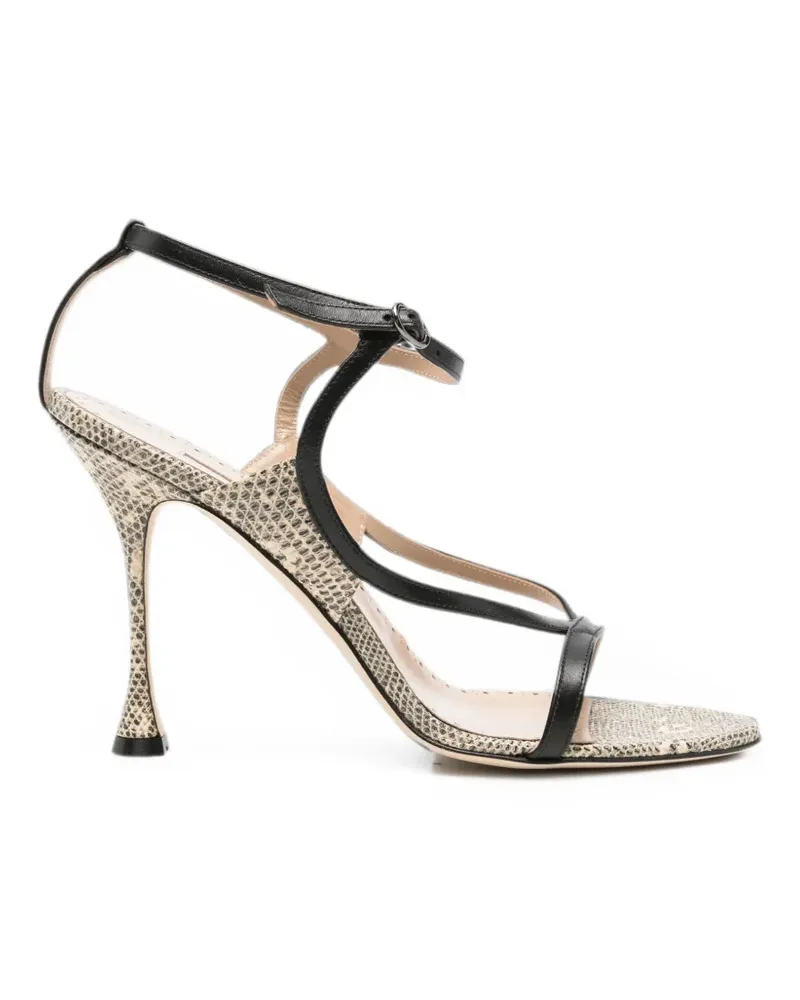 Manolo Blahnik Tibula snakeskin-effect sandals - Nude Nude