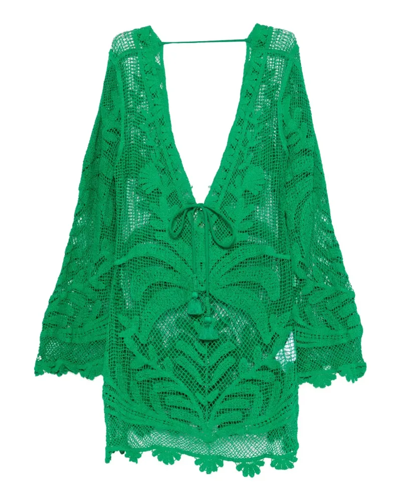 FARM Rio Gehäkeltes Minikleid mit Quasten - Grün Grün