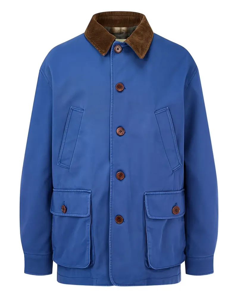 ManOnTheBoon corduroy-collar jacket - Blau Blau
