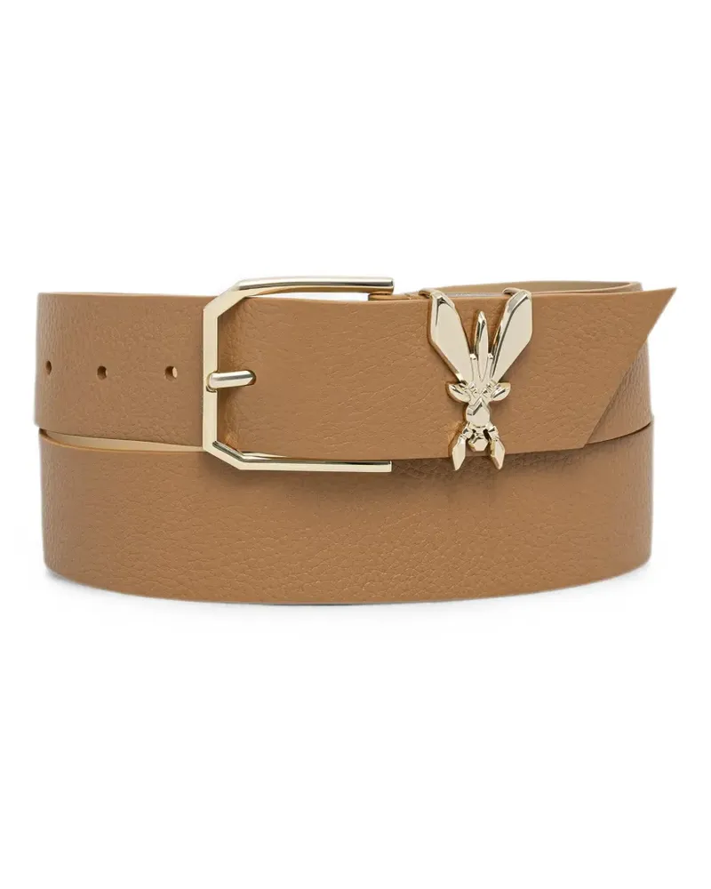 Patrizia Pepe Fly-plaque grained-leather belt - Nude Nude